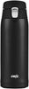 Emsa N21517 Travel Mug Light Isolierbecher | Fassungsvermögen: 0,4 L | extra-schlankes Format | Leichtgewicht | Edelstahl | Klappverschlusssystem | 100% dicht | 8h heiß/16h kalt | BPA-Frei | Schwarz Bild 2