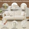 Merax Modernes 2-Sitzer-Schlafsofa – Samtbezug, Rückenlehne mit 3-stufiger Verstellung & vergoldete Metallfüße Stilvolles Sofa mit Schlaffunktion, Beige Bild 3