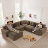 Modulares Ecksofa in Braun – Cordbezug, 69cm×297cm×177cm, ohne starres Gestell Bild 2
