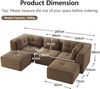 Modulares Ecksofa in Braun – Cordbezug, 69cm×297cm×177cm, ohne starres Gestell Bild 4