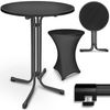 tillvex® Gastro Stehtisch klappbar Ø80cm schwarz | Bistrotisch FERTIG MONTIERT | Klapptisch rund - wetterfester Partytisch | Gartentisch Indoor & Outdoor Bild 4
