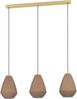 Eglo 900813 Hängeleuchte CAPRAROLA Stahl messing-gebürstet E27 3X40W L:90cm B:20cm H:110cm dimmbar Bild 3
