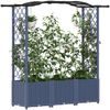 vidaXL Hochbeet mit Rankgitter und Dach Grau 164 x 40 x 138 cm PP 42032555 Bild 3