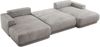 XXL Wohnlandschaft RINA U-Form 360 cm breit, Sofa mit Schlaffunktion & DL-Mechanismus, Wellenfederung, modern freistehend - Hellgrau Velvet Bild 5