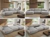 XXL Wohnlandschaft RINA U-Form 360 cm breit, Sofa mit Schlaffunktion & DL-Mechanismus, Wellenfederung, modern freistehend - Hellgrau Velvet Bild 2