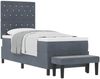 vidaXL Boxspringbett mit Kopfteil Dunkelgrau 200 x 80 cm Samt 3344409 Bild 2