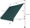 250 cm Breit Klemmmarkise ohne Bohren UV-beständige Balkonmarkise Höhenverstellbare Markise Grün Bild 2