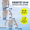 EASYmaxx Wäscheständer XXL ausziehbar bis 260 cm, Standtrockner mit Rollen, Kleidung platzsparend aufhängen klappbar Wäsche trocknen Bild 2