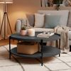 CLP Couchtisch Corbitan rund aus Holz 2 Ebenen Metallgestell schwarz,grau Ø 80 cm Bild 3