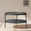 CLP Couchtisch Corbitan rund aus Holz 2 Ebenen Metallgestell schwarz,grau Ø 80 cm Bild 2