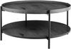CLP Couchtisch Corbitan rund aus Holz 2 Ebenen Metallgestell schwarz,grau Ø 80 cm Bild 4