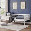 Kiefernholz-Tagesbett 90*200 cm, Schlafsofa mit 3-seitigen Geländern & 14 Tragleisten, Weiß Bild 2