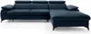 Vente-unique - SAMARA Sofa SamtStoff Blau - B 193 cm x H 75 cm x L 280 cm Bild 3