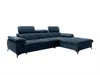 Vente-unique - SAMARA Sofa SamtStoff Blau - B 193 cm x H 75 cm x L 280 cm Bild 4