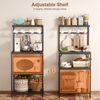 BBWL Standregal für Mikrowelle und Küche mit Anti-Kipp-Schutz, Metallrahmen, 53 x 36 x 125,5 cm, verstellbare Füße,S-Haken und Metallgitter, vielseitige Aufbewahrung Bild 4