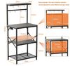 BBWL Standregal für Mikrowelle und Küche mit Anti-Kipp-Schutz, Metallrahmen, 53 x 36 x 125,5 cm, verstellbare Füße,S-Haken und Metallgitter, vielseitige Aufbewahrung Bild 3