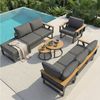 Odikalo Gartenlounge-Set Gartenmöbel Set Gartensitzgruppe mit verstellbaren Füßen, (robuste Metallbasis, 9cm dicken Kissen und 2er-Set Holztischen, freie Kombination für Terrasse, Balkon, Poolbereich) Bild 2
