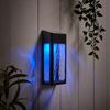 Lights4fun LED Außen-Wandleuchte LED Solar Wandleuchte aus Glas schwarz Bild 2