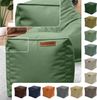 Green Bean® Sitzhocker aus Kunstleder - Pouf mit EPS Perlen Füllung - 40 x 40 cm - perfekte Ergänzung zum Sitzsack - Hellgrau-Grün Bild 2