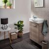 FACKELMANN SBC LUXOR Waschbeckenunterschrank Gäste WC 45 cm breit, Braun hell, Türanschlag rechts Bild 2