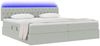 vidaXL LED-Speicherbett mit Matratze Hellgrau 200 x 200 cm Samt 3371475 Bild 3