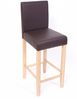 2er-Set Barhocker Barstuhl M37 Leder ~ braun, helle Füße Bild 2