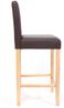 2er-Set Barhocker Barstuhl M37 Leder ~ braun, helle Füße Bild 3