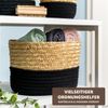 Aufbewahrungskorb, Baumwolle/ Strohgeflecht Ø 24 cm, schwarz Bild 2