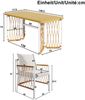 Garten-Esstischset beige-braun-natur 159,5×77,5×75 cm aus Eisengestell, Polyester-Seil und Kunststoffholz-Tischplatte Bild 4