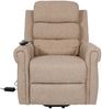 Fernsehsessel HWC-K63, Relaxsessel Sessel, Liegefunktion Aufstehhilfe Massage Heizfunktion, Stoff/Textil ~ beige-braun Bild 5