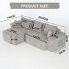 L-Form Ecksofa Cloud Couch, mit Chaiselongue XXL-Tiefsitz ohne Montage modulares Sofa, Chenille, Grau, 262 cm Bild 2