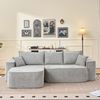 L-Form Ecksofa Cloud Couch, mit Chaiselongue XXL-Tiefsitz ohne Montage modulares Sofa, Chenille, Grau, 262 cm Bild 3