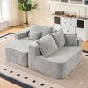 L-Form Ecksofa Cloud Couch, mit Chaiselongue XXL-Tiefsitz ohne Montage modulares Sofa, Chenille, Grau, 262 cm Bild 5