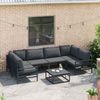 vidaXL Gartensofa-set mit Kissen 6 pcs Schwarz Stahl 3378966 Bild 3