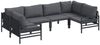 vidaXL Gartensofa-set mit Kissen 6 pcs Schwarz Stahl 3378966 Bild 2