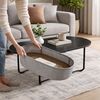 Relaxdays Ovaler Couchtisch mit Stauraum Bild 5