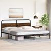 vidaXL Metallbett ohne Matratze Räuchereiche 193x203 cm 3318632 Bild 4