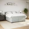 vidaXL Boxspringbett mit Matratze Hellgrau 200x200 cm Samt 3288708 Bild 5