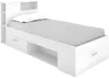 Vente-unique - LEANDRE Bett Holz, Platte Weiß - B 99,6 cm x H 95 cm x L 218,5 cm Bild 4
