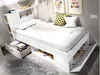 Vente-unique - LEANDRE Bett Holz, Platte Weiß - B 99,6 cm x H 95 cm x L 218,5 cm Bild 3