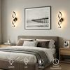 BlingBin LED Wandleuchte Wandlampe Innen 15W 1500LM für Schlafzimmer, Warmweiß, 3000K, LED fest integriert, Warmweiß, gebogene Design Wandlicht für Wohnzimmer Treppenhaus Flur Bild 2