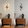 BlingBin LED Wandleuchte Wandlampe Innen 15W 1500LM für Schlafzimmer, Warmweiß, 3000K, LED fest integriert, Warmweiß, gebogene Design Wandlicht für Wohnzimmer Treppenhaus Flur Bild 4