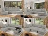 Ecksofa, Wohnzimmer U Couch, Polstersofa mit Bettkasten - MADRITO U - Hellgrau Stoff - Links Bild 2