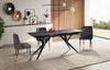 Esstisch 180-260cm ausziehbar Keramik Glas Schwarz Metallbeine Designer Rechteckig Bild 3