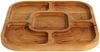 25x25cm Servierplatte aus natürlichem Holz mit 5 geteilten Fächern, Servierteller von Vorspeisen, Käse und Snacks, Holzplatte Cheeseboard für Fleisch und Käse, Käseplatte, Cheese Board Bild 3