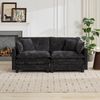 2-Sitzer Sofa aus Chenille, modular mit weicher Polsterung, Schwarz Bild 3