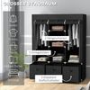 HOMCOM Stoffschrank Kleiderschrank mit Kleiderstangen und Schubladen (Faltbare Garderobe, 1-St, Faltschrank) Schwarz, 125 x 43 x 162,5 cm Bild 4