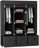 HOMCOM Stoffschrank Kleiderschrank mit Kleiderstangen und Schubladen (Faltbare Garderobe, 1-St, Faltschrank) Schwarz, 125 x 43 x 162,5 cm Bild 2