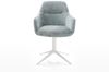 Drehstuhl Pejo-Flex Chenille Pastellblau Fußkreuz Weiß 360° drehbar Wippfunktion Taschenfederkern Bild 2