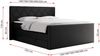 Boxspringbett KING EIGAR, mit einer Doppelmatratze, einem genähten Kopfteil - 120x200 - Schwarz Kunstleder - H3 Bild 5
